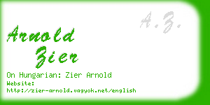 arnold zier business card